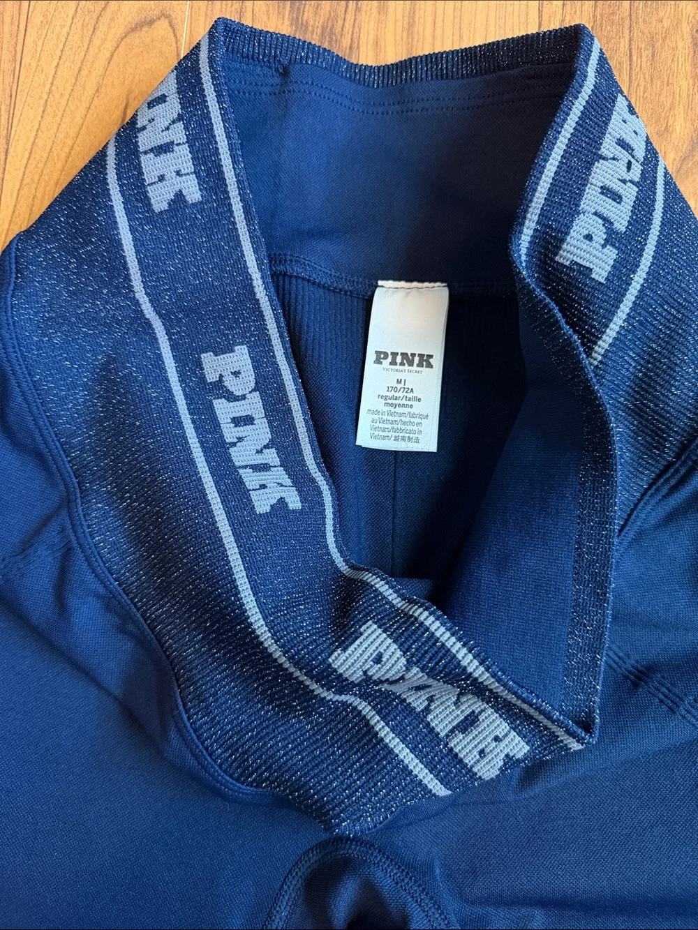 PINK Victoria's Secret Navy Leggings with Logo Waistband
